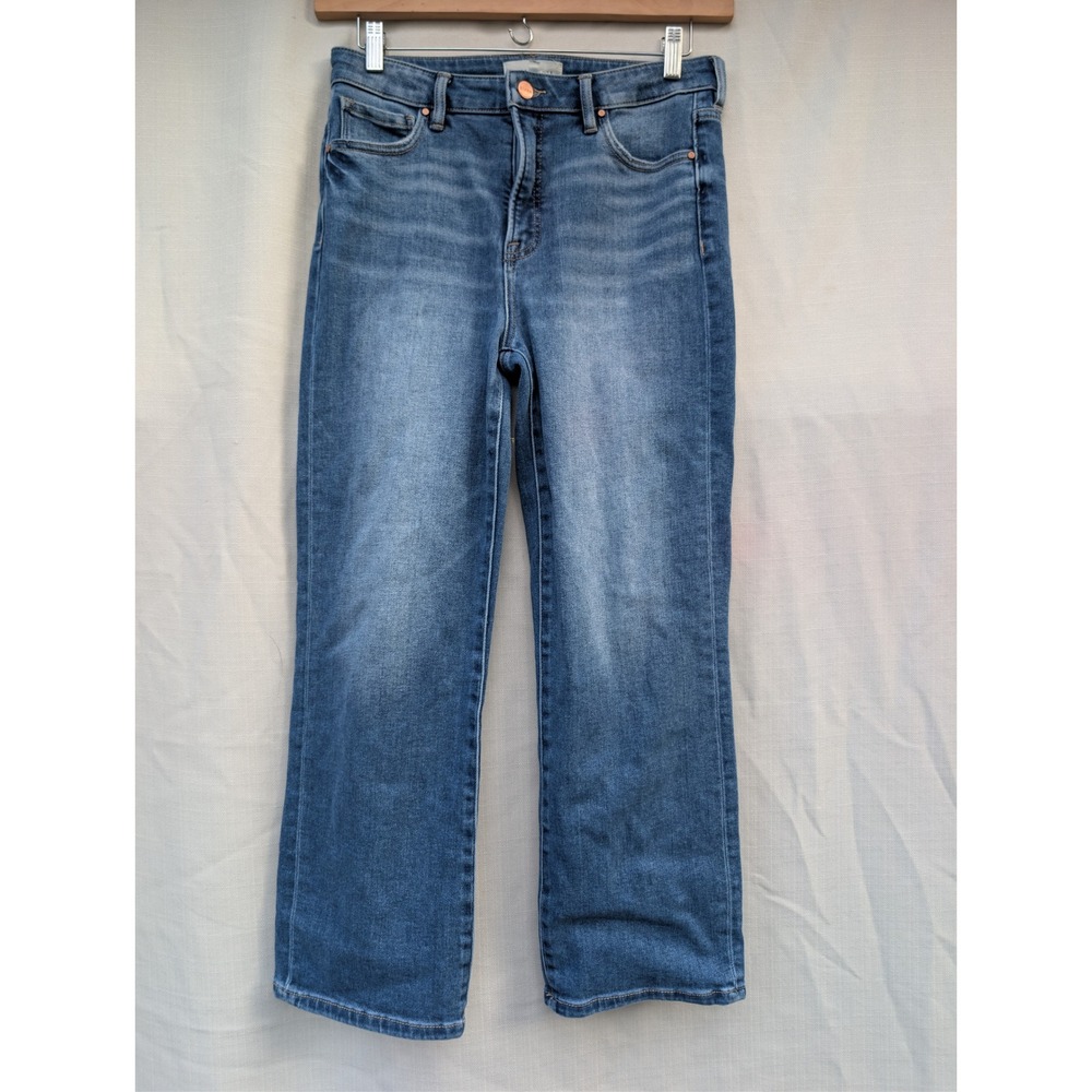Risen Straight Leg Jeans Womens 30 Medium Wash Cotton Mom Jean Minimalist